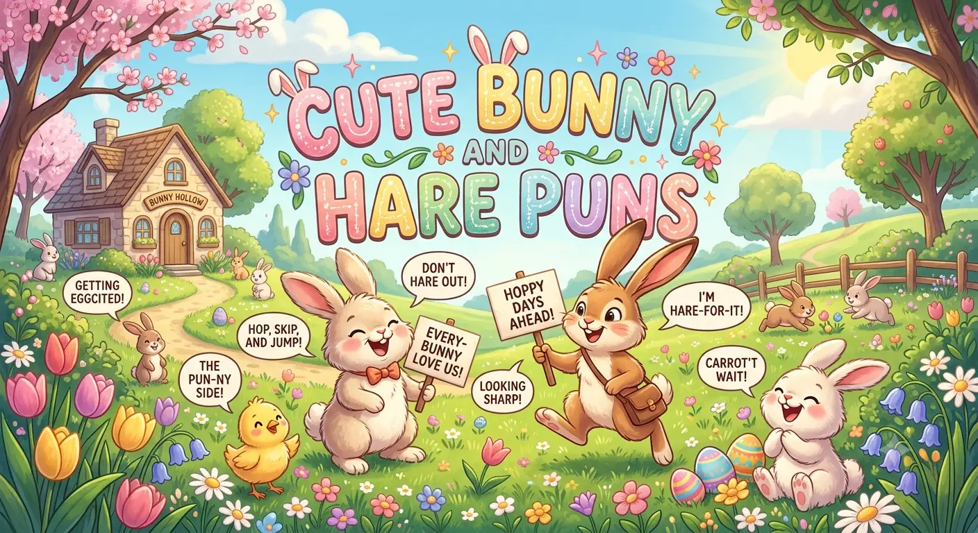 Cute Bunny and Hare Puns