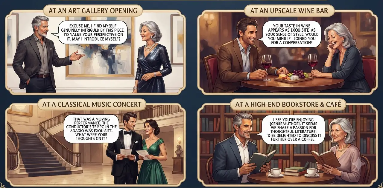 Pick Up Lines for Older Women by Setting