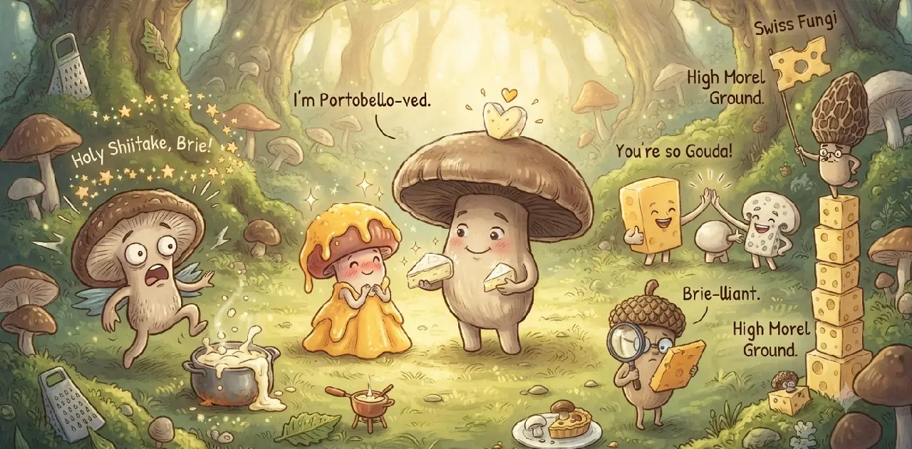 Cheesy Mushroom Puns 