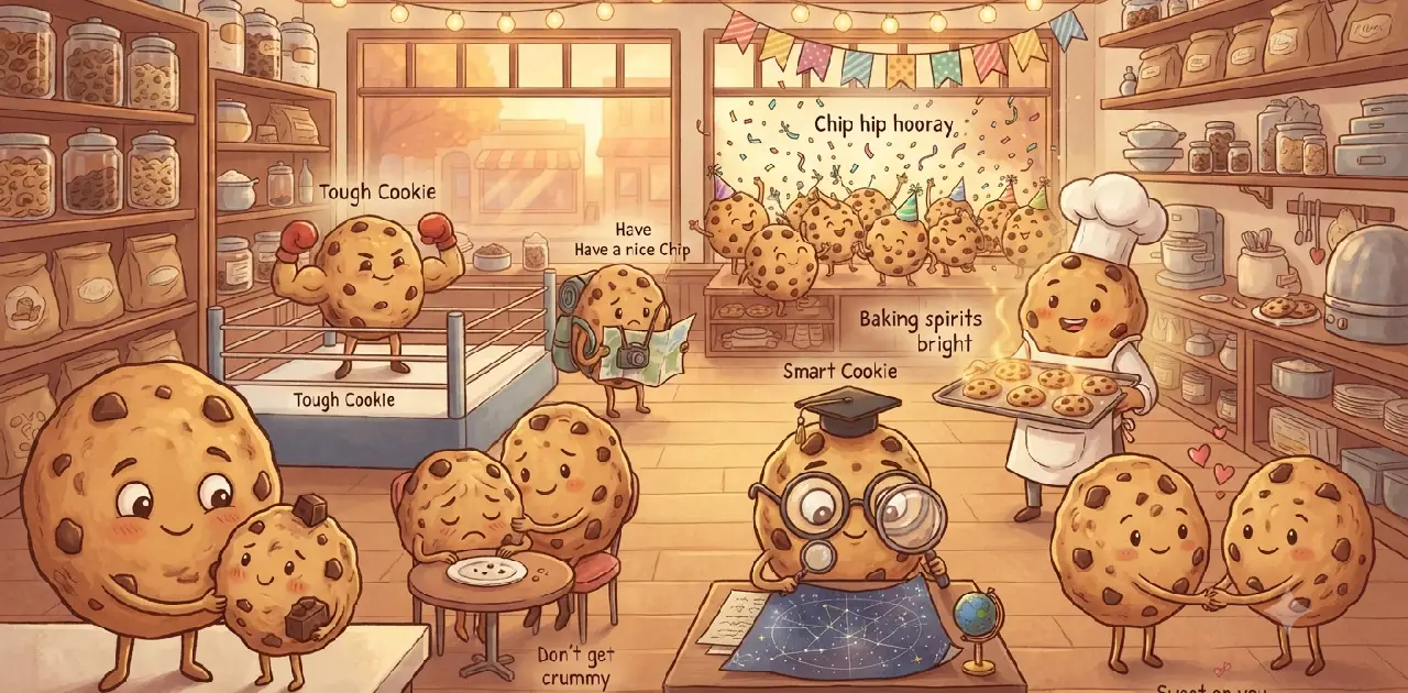 Chocolate Chip Cookie Puns for Names and Bakery Branding 